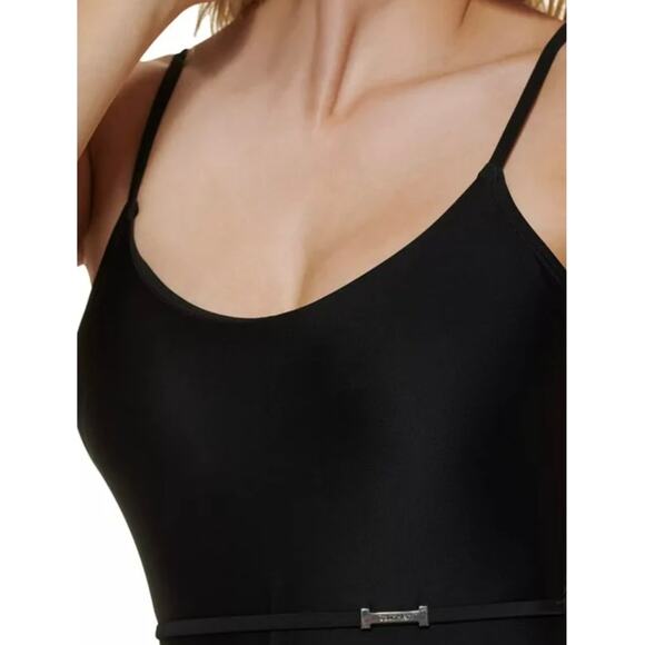 Calvin Klein Over The Shoulder Wrap Around One Piece Swim Suit 12 Black - Picture 3 of 7